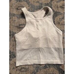 Ebb to Street Cropped Racerback Tank Top White Size 4Excellent Condition